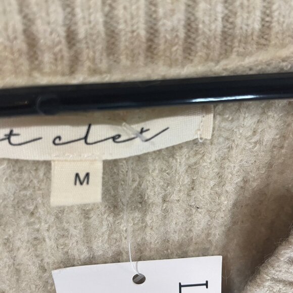 Et Clet Oatmeal Chunky V Neck High Low Knit Sweater Vest Size M NWT Retail $200 - Picture 3 of 7